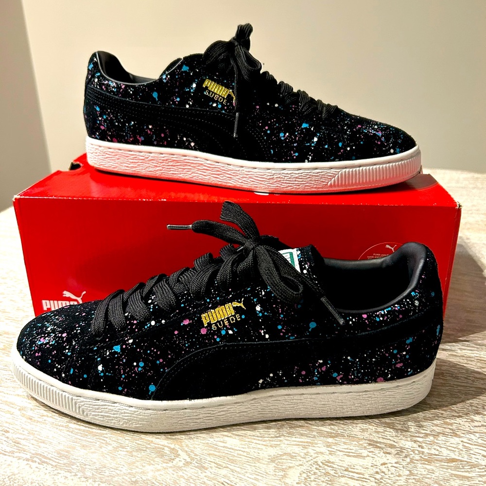 Puma Suede Splatter Size 10.5 Used Perfect Condition Only Worn Once!!
